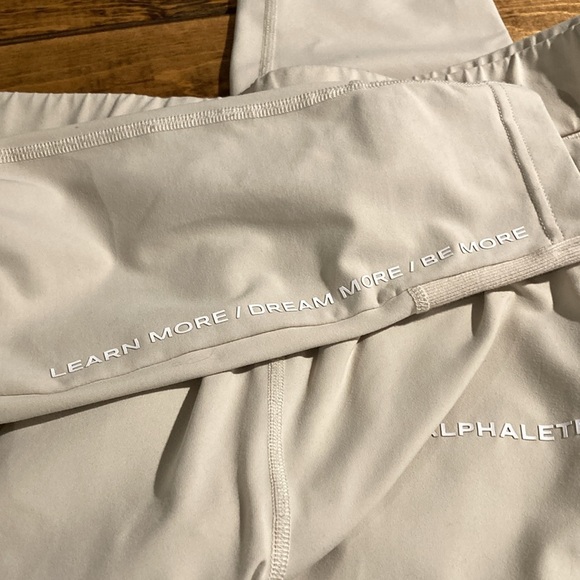 Alphalete Tan Joggers Learn More Dream More Be More - Picture 6 of 11